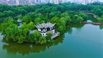 湖中小筑绿意环绕美景