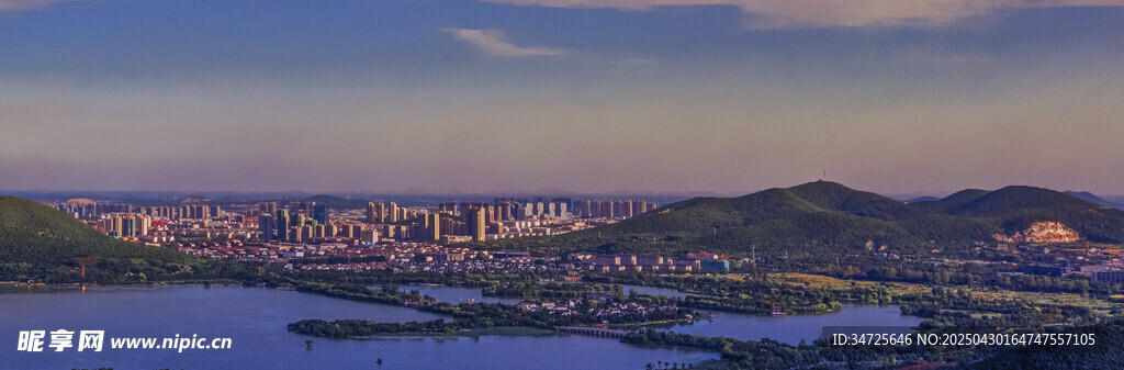 城市山水风光全景图