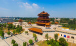 古风楼阁广场全景风光
