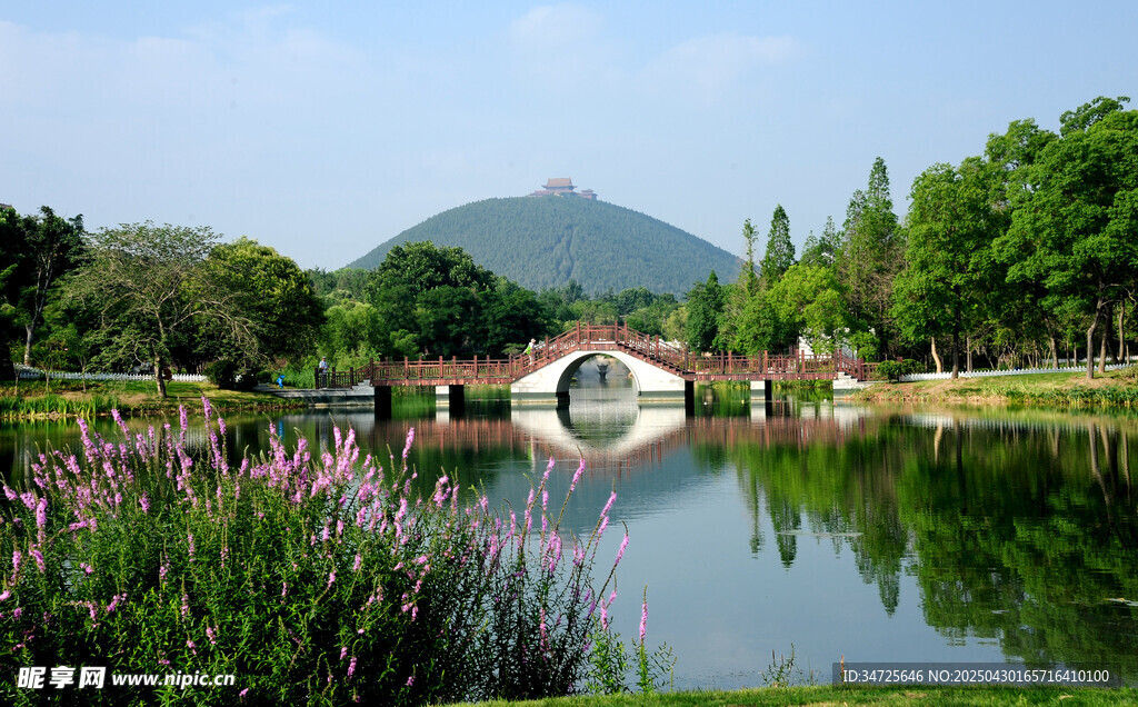 湖畔园林美景