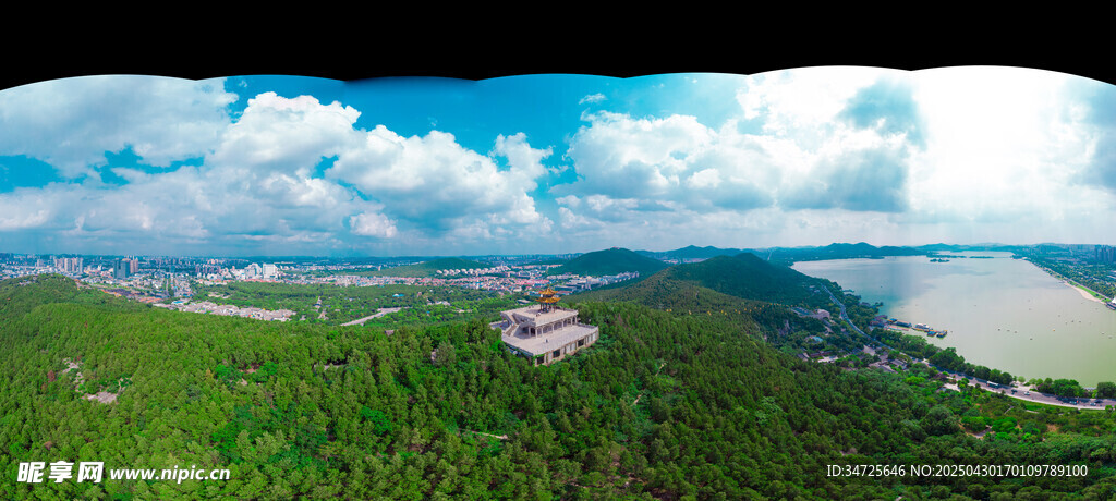 俯瞰山水美景全景图