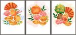 花卉水彩三联装饰画