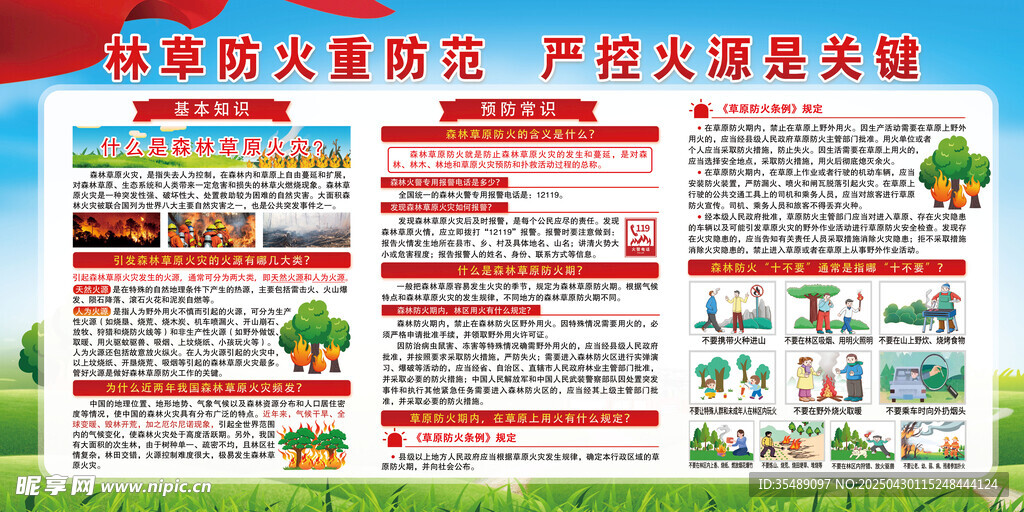 森林防火十不要宣传展板