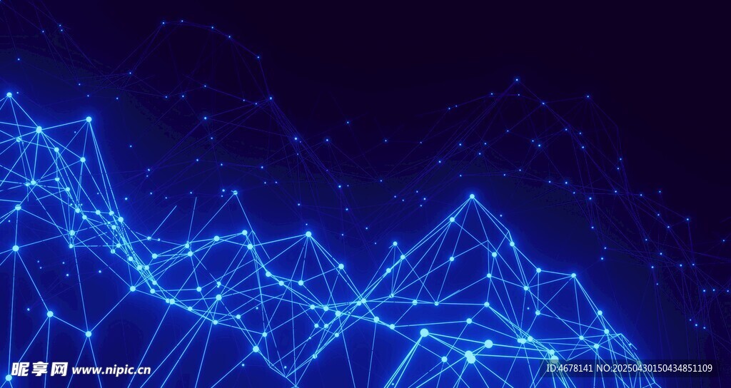 蓝色科技感线条抽象图案