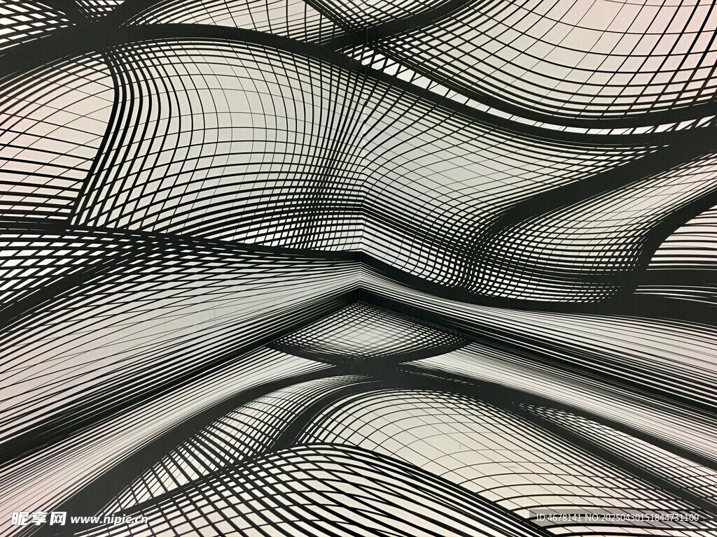 黑白线条抽象纹理图案
