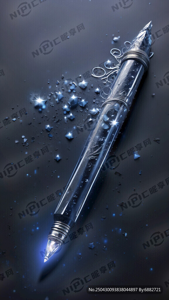 写字的笔 透明 星光 超现实