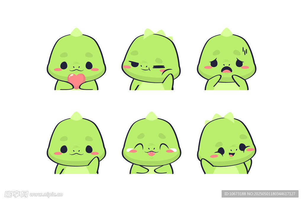 可爱绿色小鸟表情集合