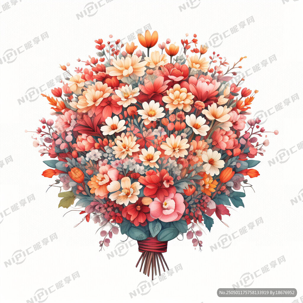 母亲节手绘花束