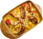 美味烤鸡腿蔬菜烤盘料理