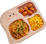 卡通餐盘里的多样美食