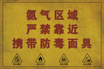 氨气区域严禁靠近警示牌