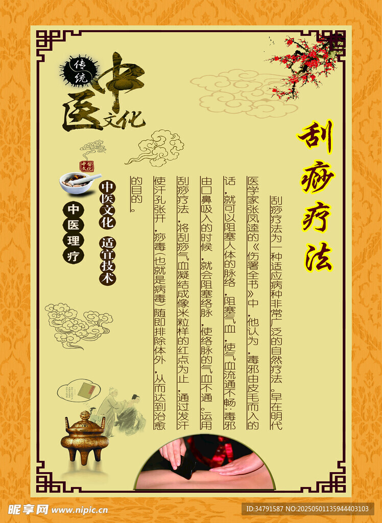 中医刮痧疗法宣传页
