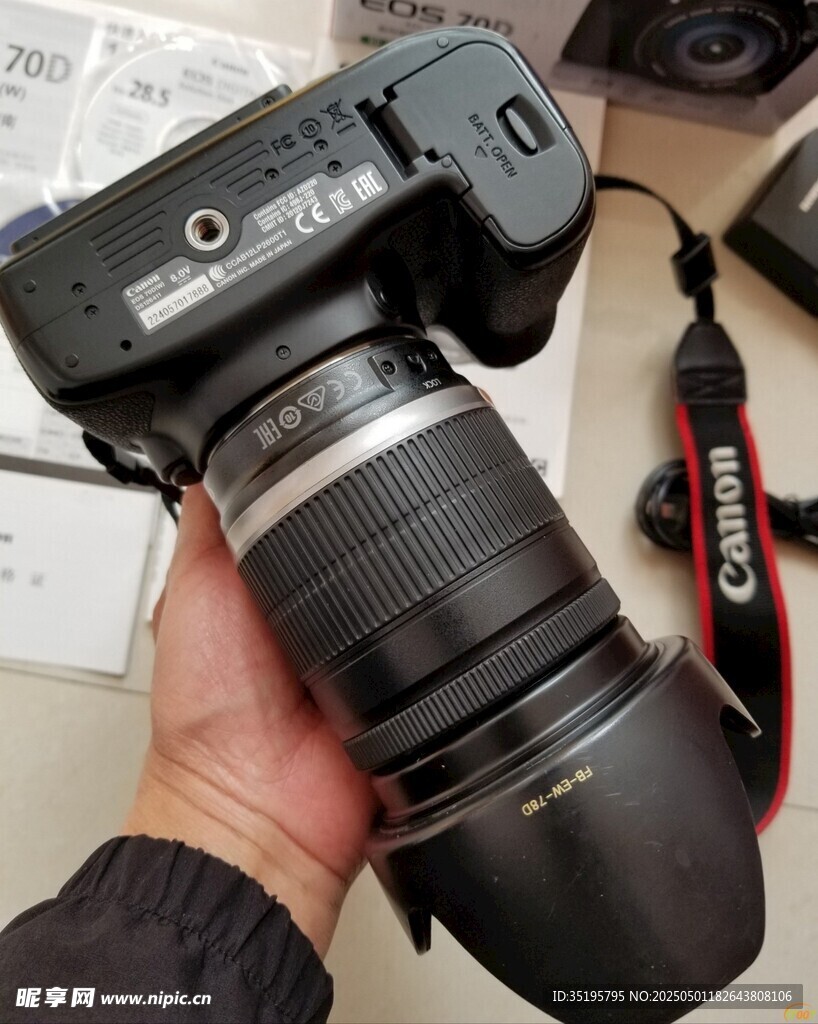 手持专业单反相机展示