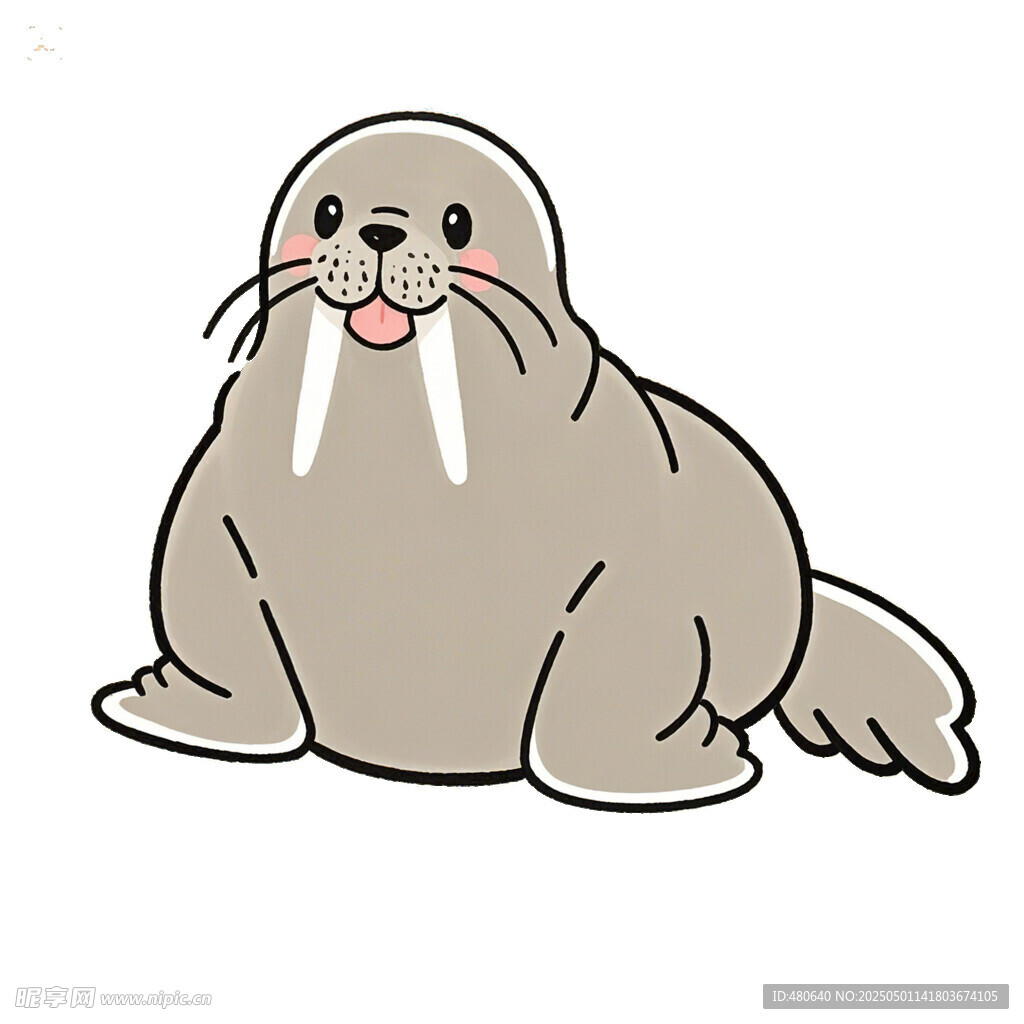 海象卡通简笔画