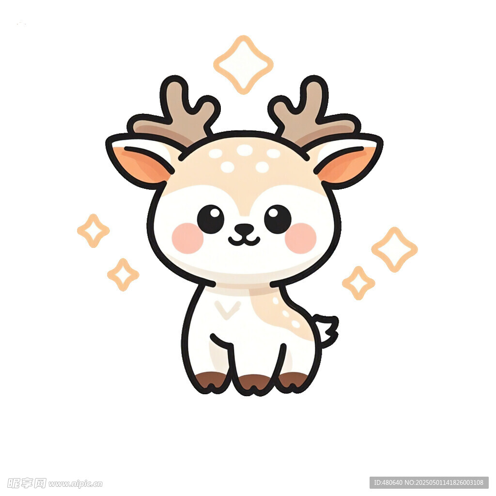 卡通鹿简笔画