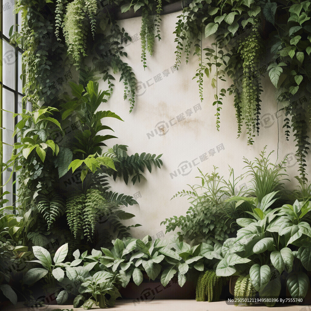 淡雅绿植背景