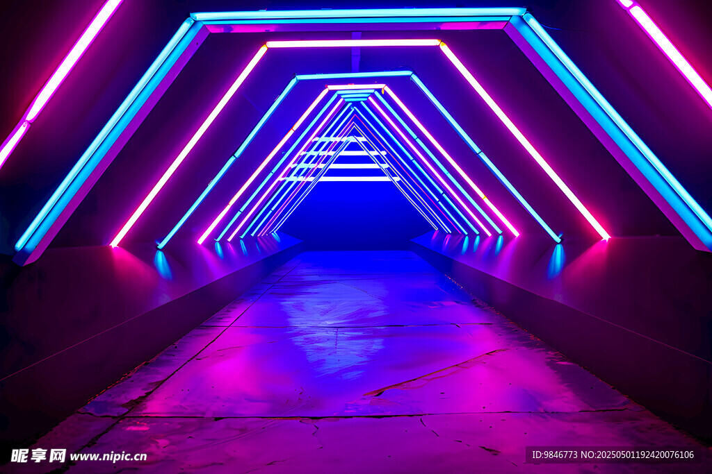 霓虹隧道 梦幻光影空间