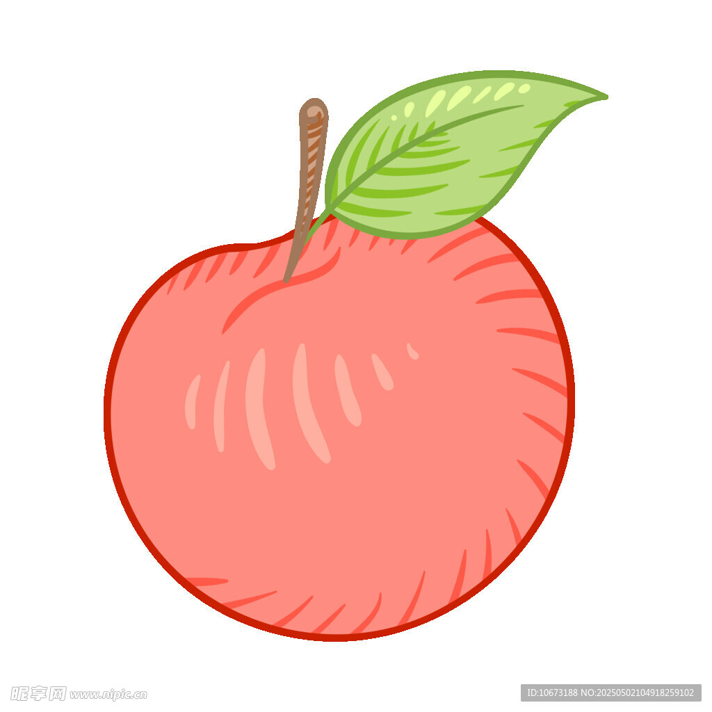 卡通红苹果插画