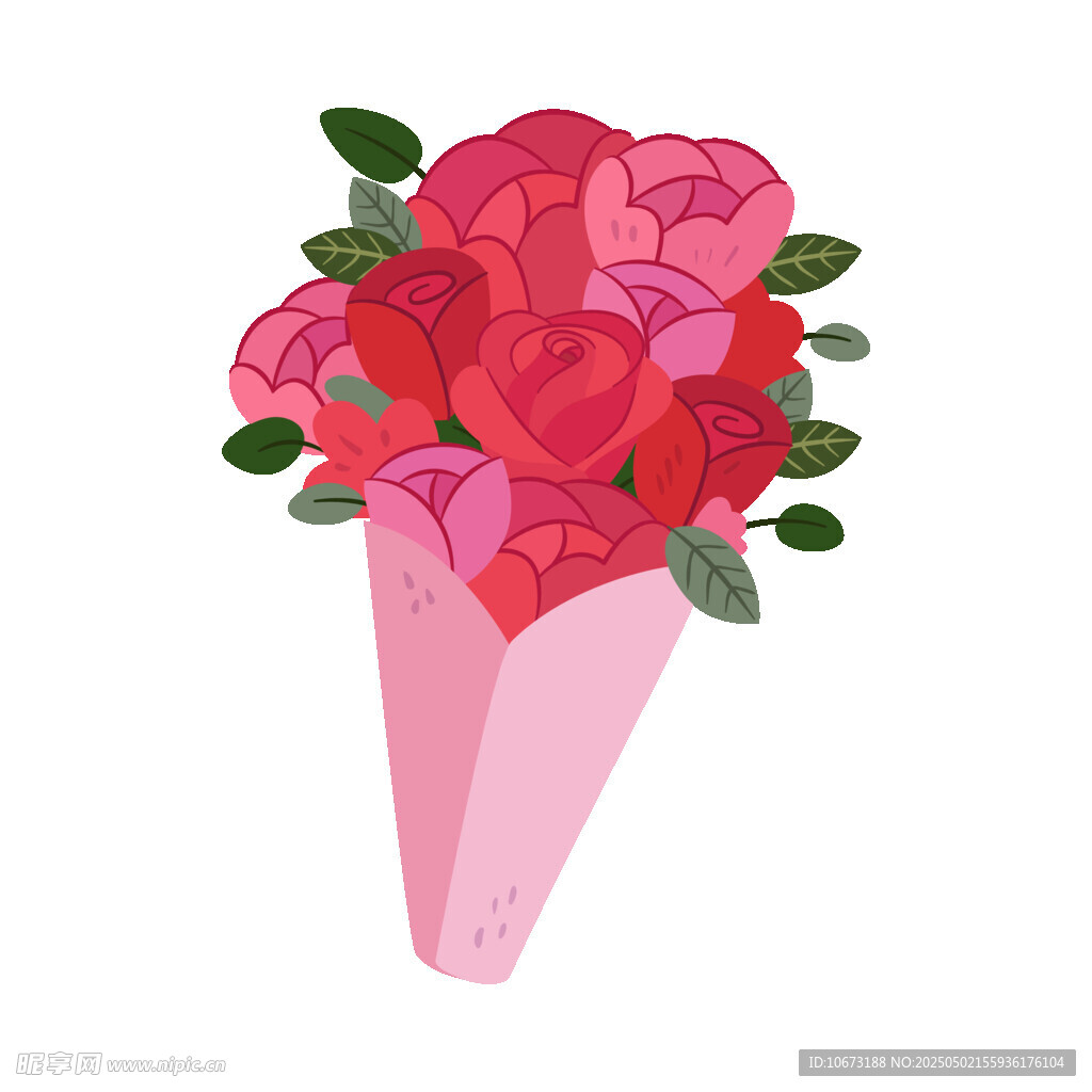 粉色花束插画