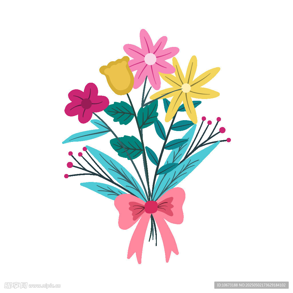 缤纷花束插画