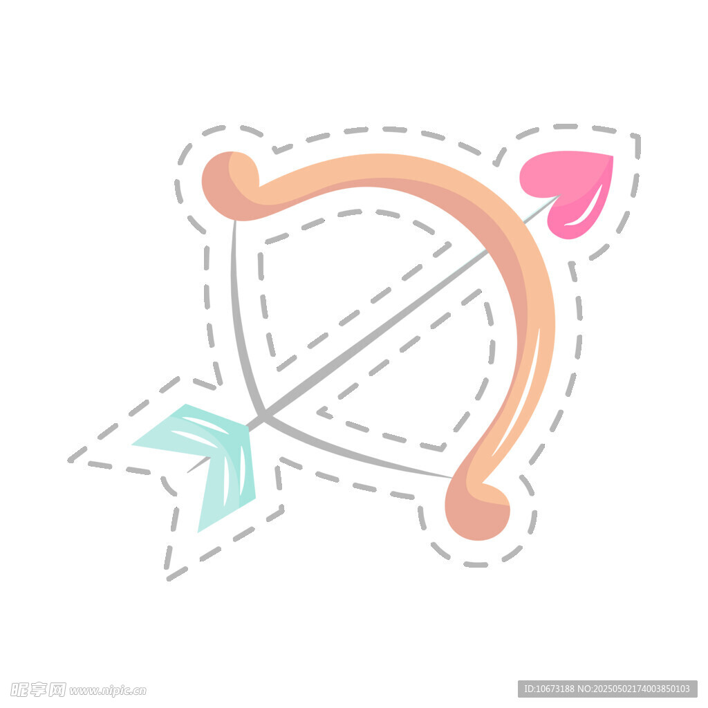 卡通爱心弓箭图案设计