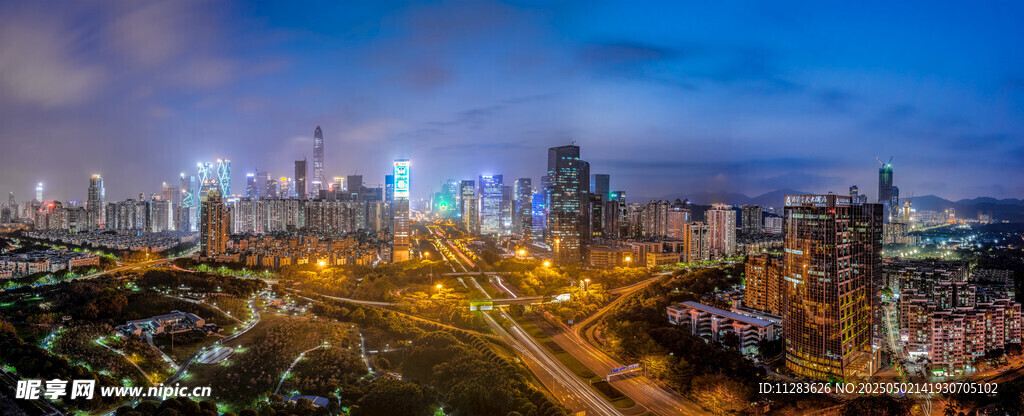 城市夜景璀璨灯火辉煌