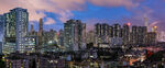 城市黄昏天际线美景
