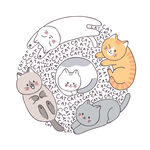 可爱猫咪环绕图案设计