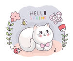 你好春天的可爱猫咪