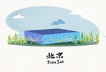 北京地标建筑插画展示