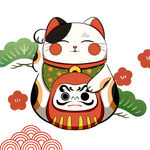 招财猫插画 