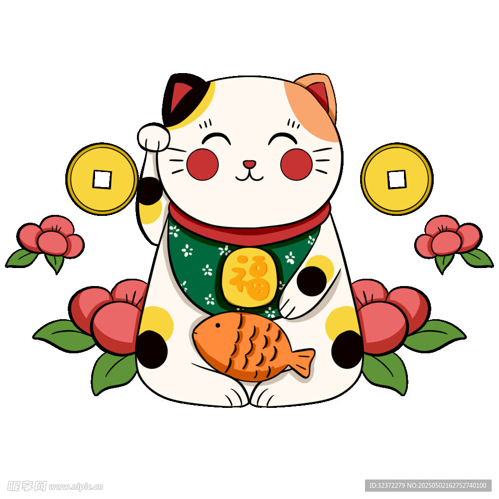 招财猫插画 