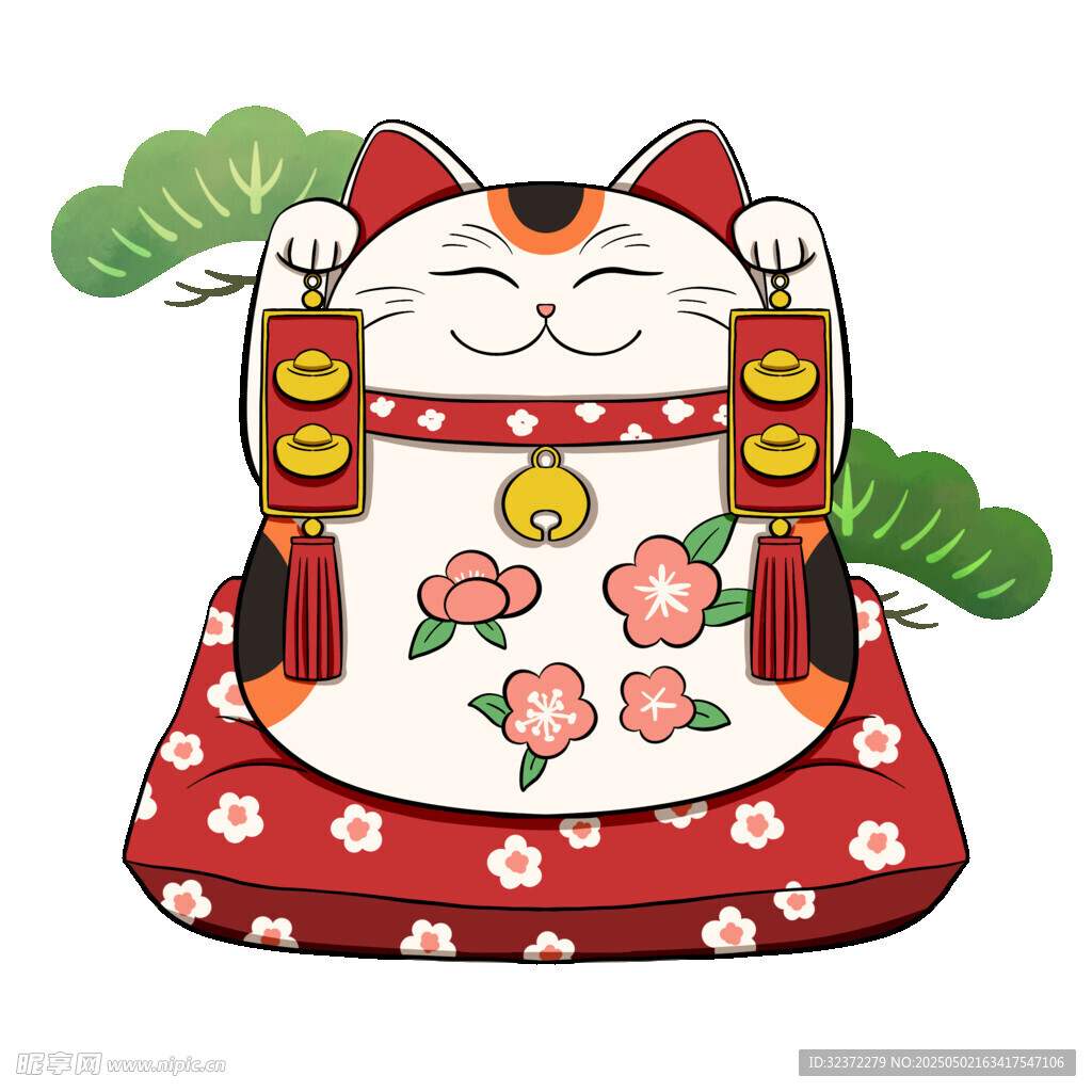 招财猫插画 