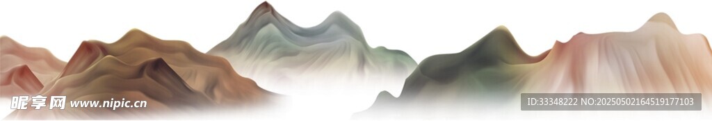 水墨群山云雾缭绕美景