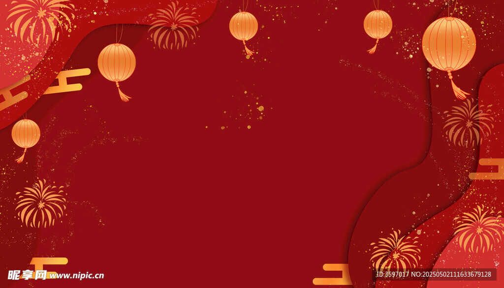 喜庆红色中式节日背景图