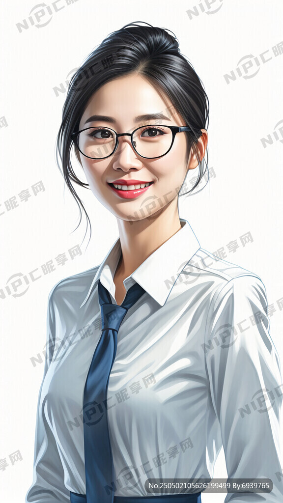 职场女性 站立 白领 白色衬衣