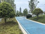 城市中的蓝色休闲步道