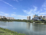 城市湖畔风光美景