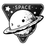 卡通风格的太空星球图案