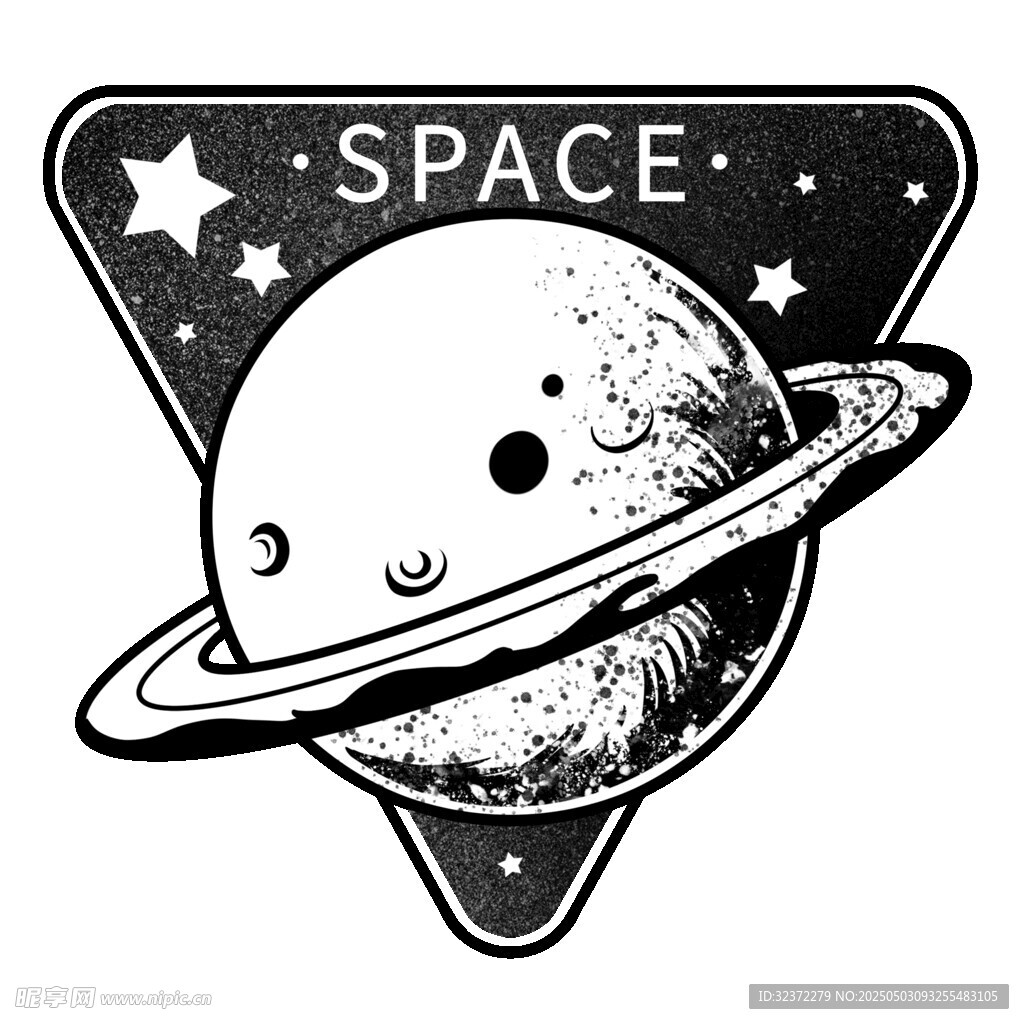 卡通风格的太空星球图案