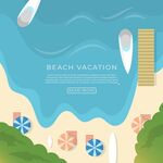 海滩度假场景插画