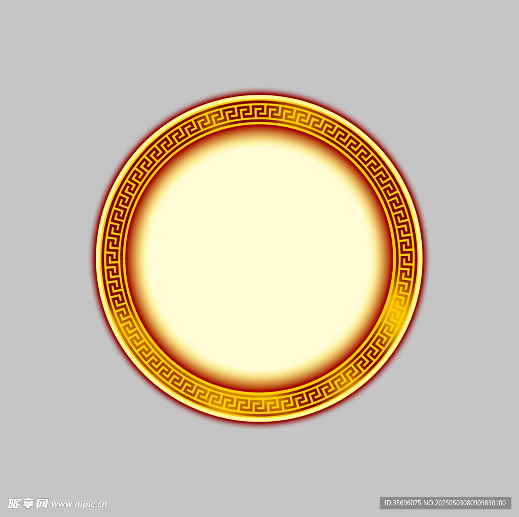 金色花纹圆盘装饰图案