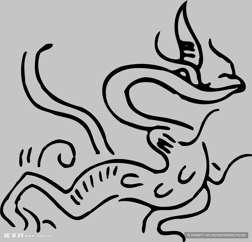 传统神兽线条图案