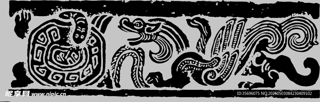 古代神秘兽形纹饰图案