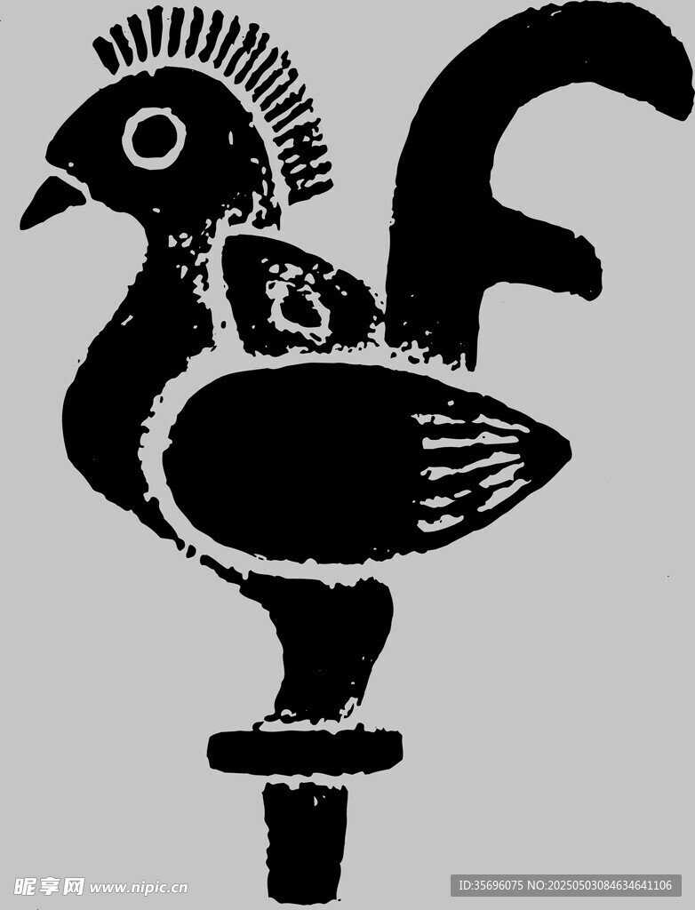 古代风格鸟形图腾柱