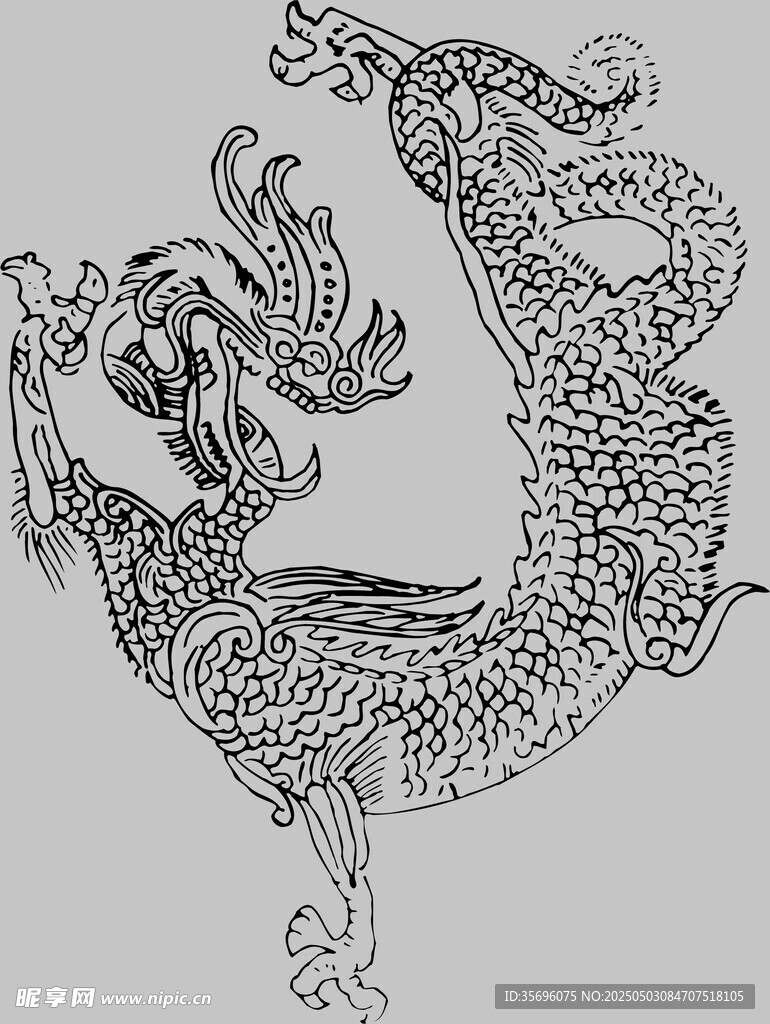 传统手绘龙图案