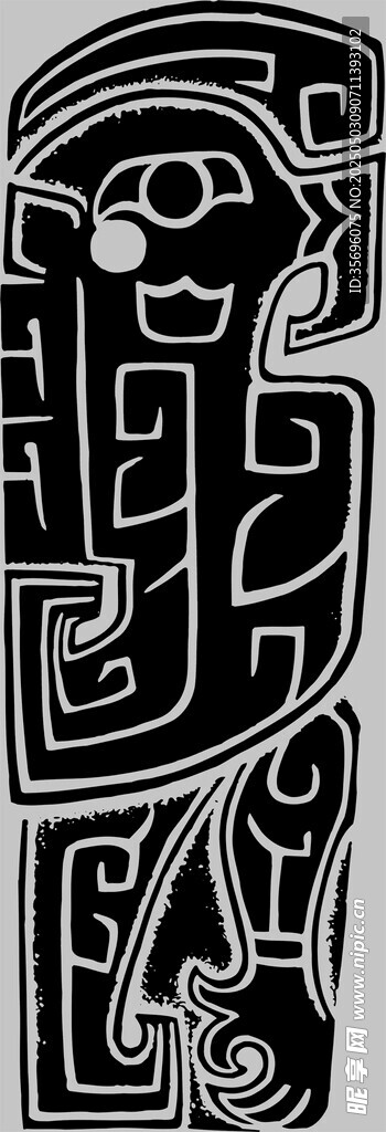 抽象几何风格神秘图腾图案