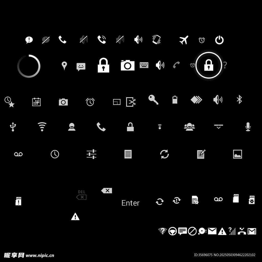 简洁黑白图标集合展示