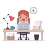 办公中的快乐上班族