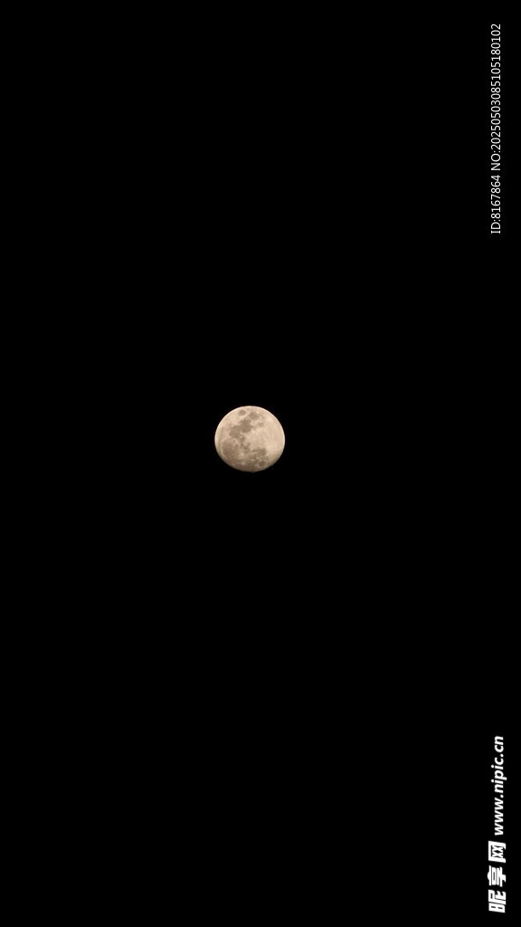 夜空中的明亮圆月
